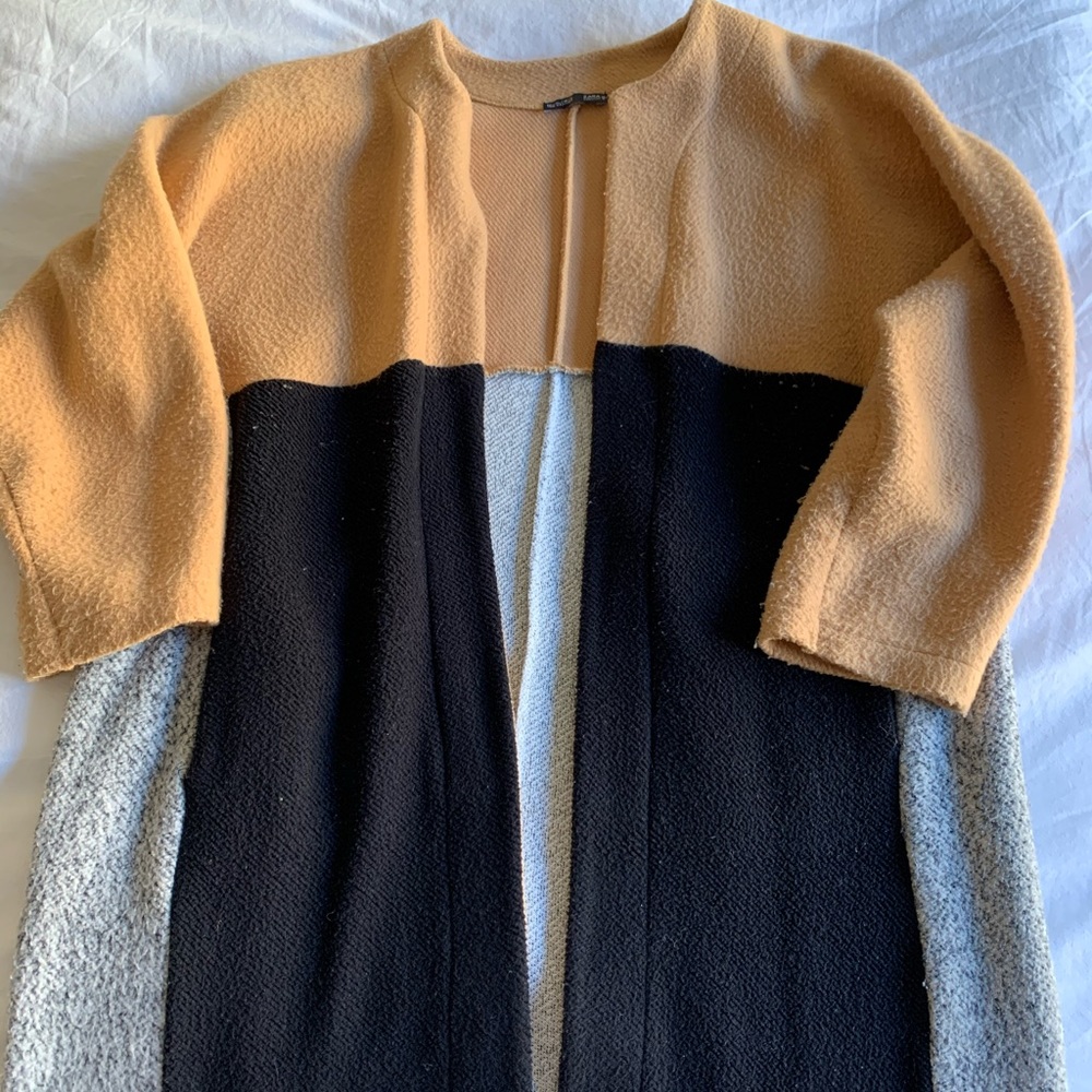 Zara coat- black grey and tan